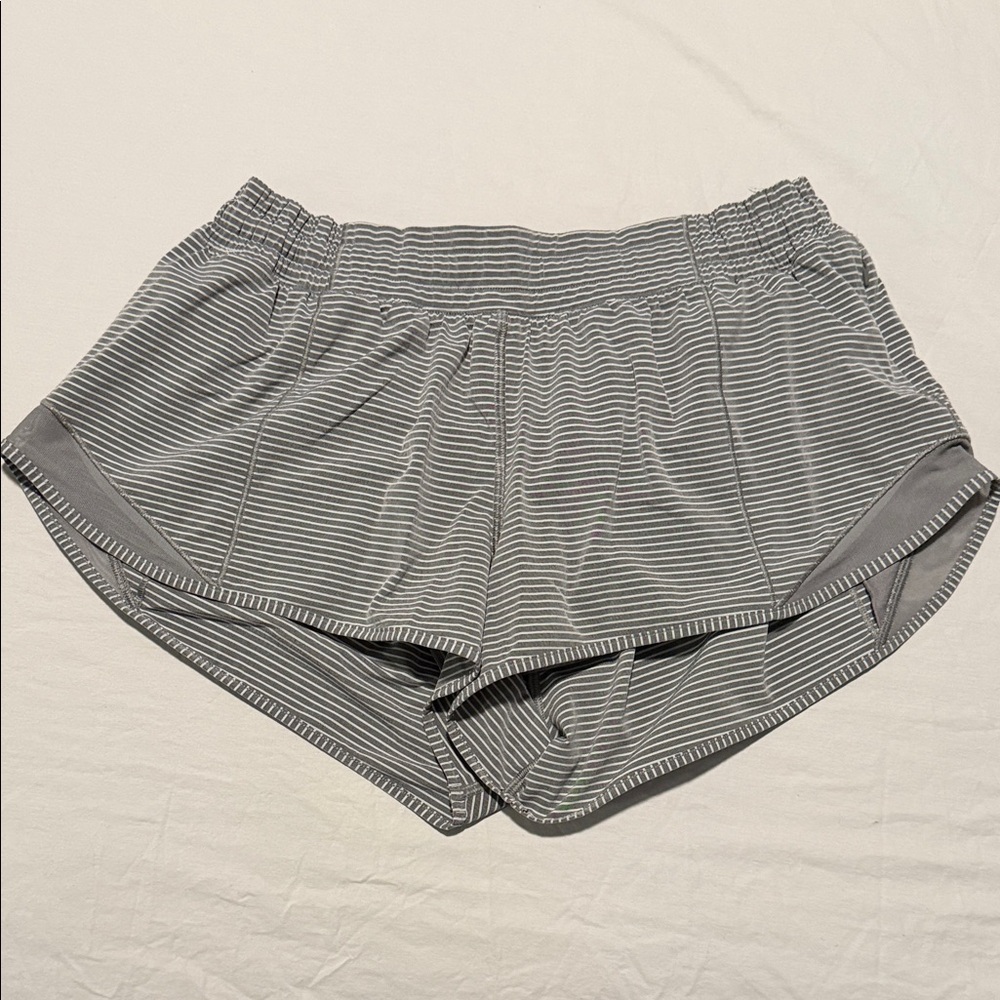 lululemon athletica Gray Striped Athletic Shorts